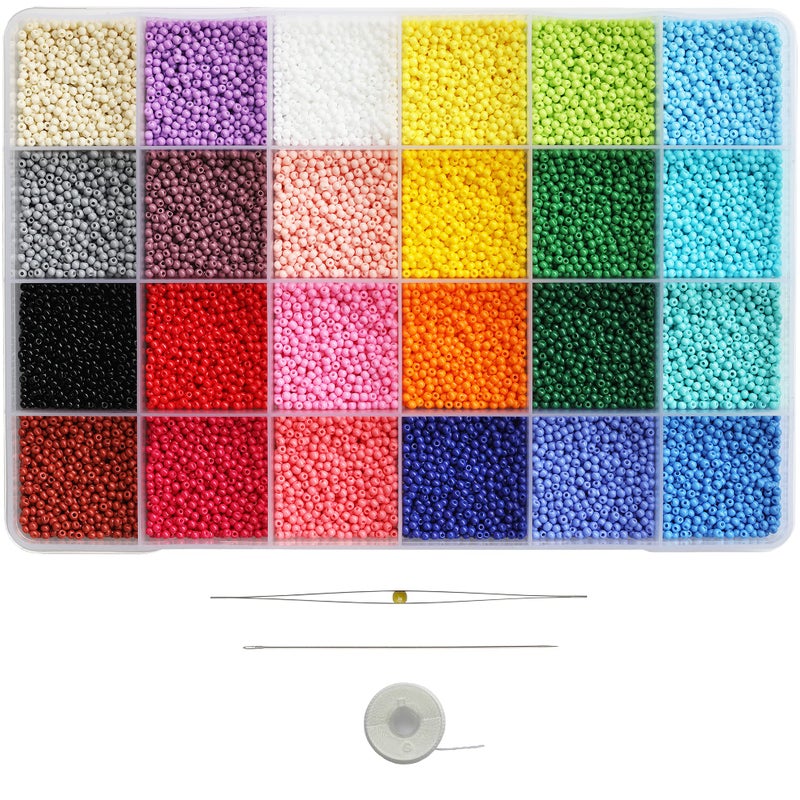Bala&Fillic Size Almost Uniform 2mm Round Seed Beads About 20000pcs in Box, 12/0 small Seed Beads for Jewelry Making (About 850pcs/Color, 24 Colors) - Image 1